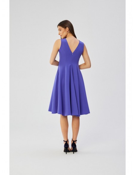 S358 Sleeveless fit and flare dress - violet