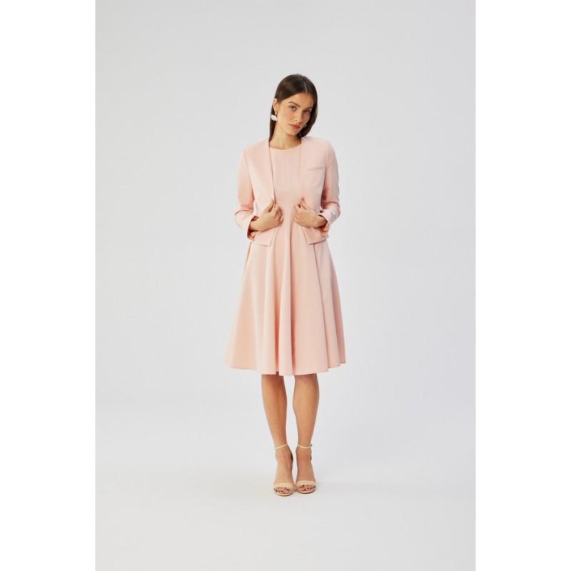 S358 Sleeveless fit and flare dress - powder 2