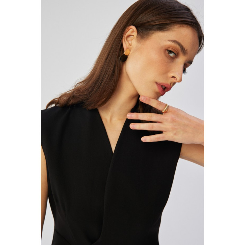 S360 Sheath dress with wrap neckline - black 2