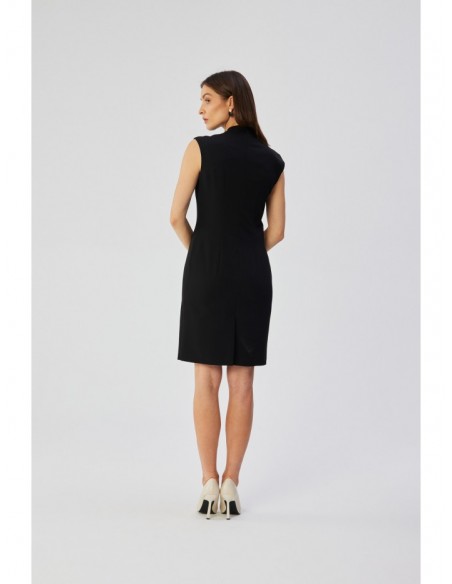 S360 Sheath dress with wrap neckline - black