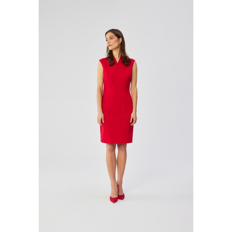 S360 Sheath dress with wrap neckline - red 2