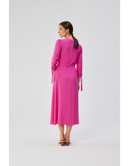 S365 Viscose A-line dress with tie sleeves - lilac