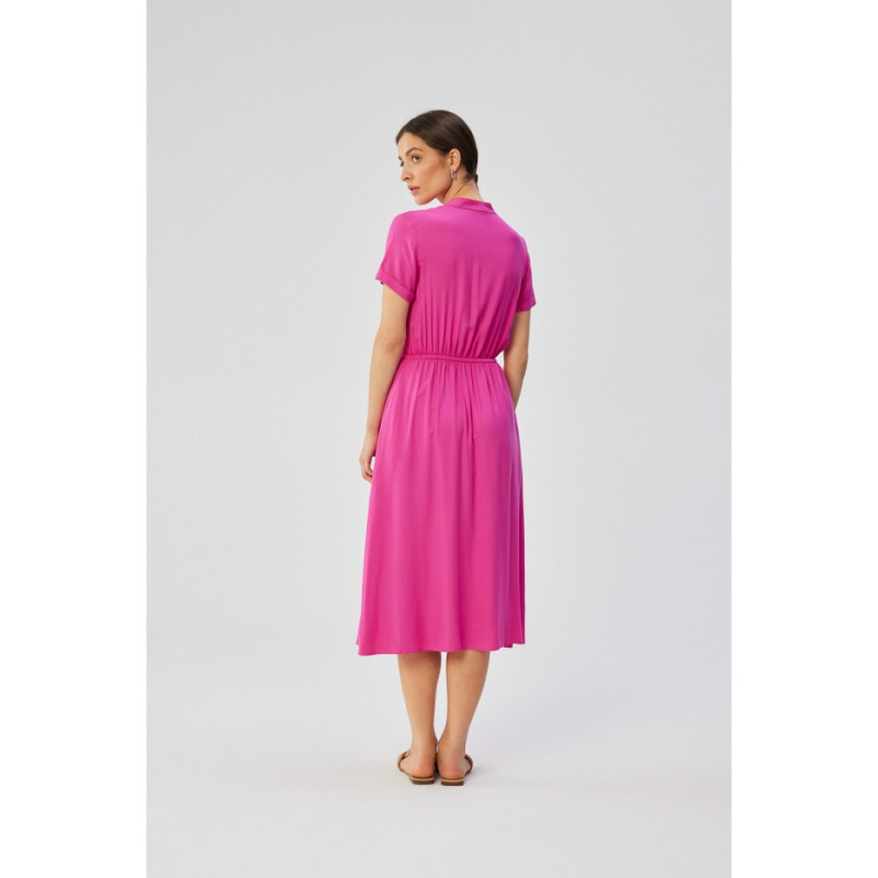 S366 Viscose dress with string tied waist - lilac 2