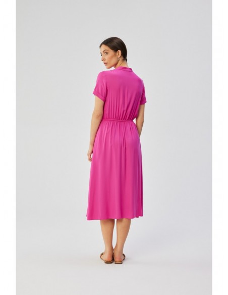 S366 Viscose dress with string tied waist - lilac