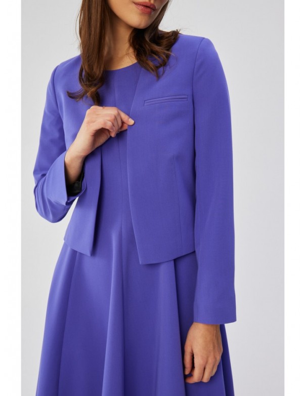 S368 Open front cropped blazer - violet