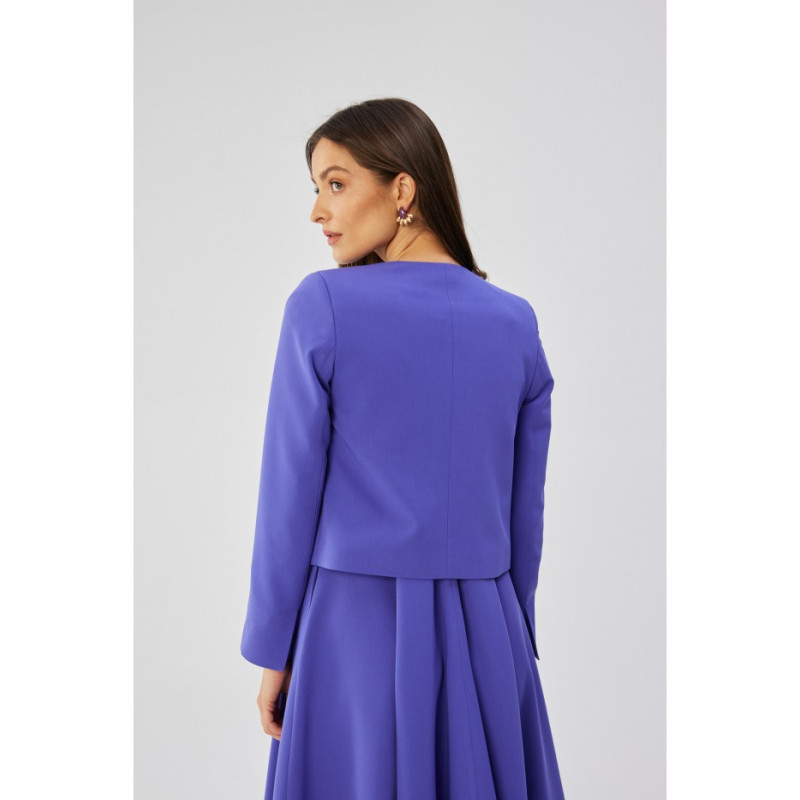 S368 Open front cropped blazer - violet 2