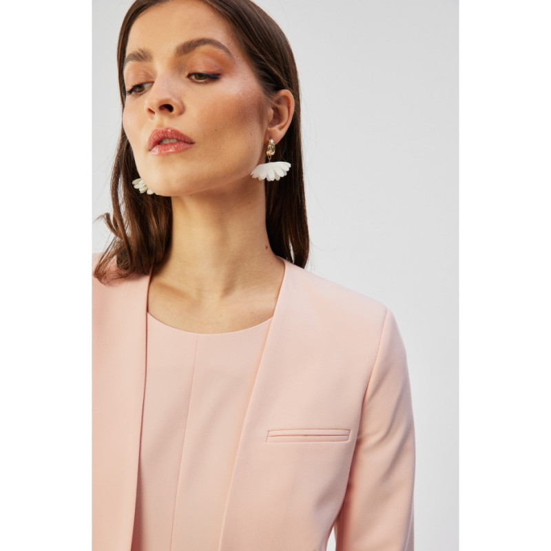 S368 Open front cropped blazer - powder 2