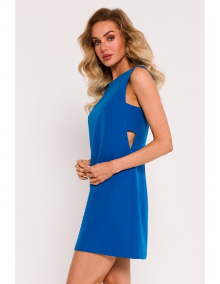 M778 Sleeveless dress with cutouts - blue