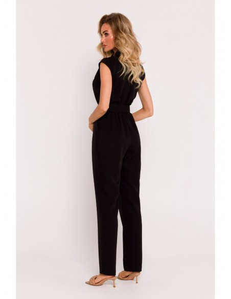 M780 Asymmetrical design jumpsuit - black