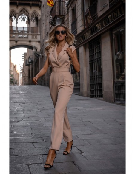 M780 Asymmetrical design jumpsuit - beige