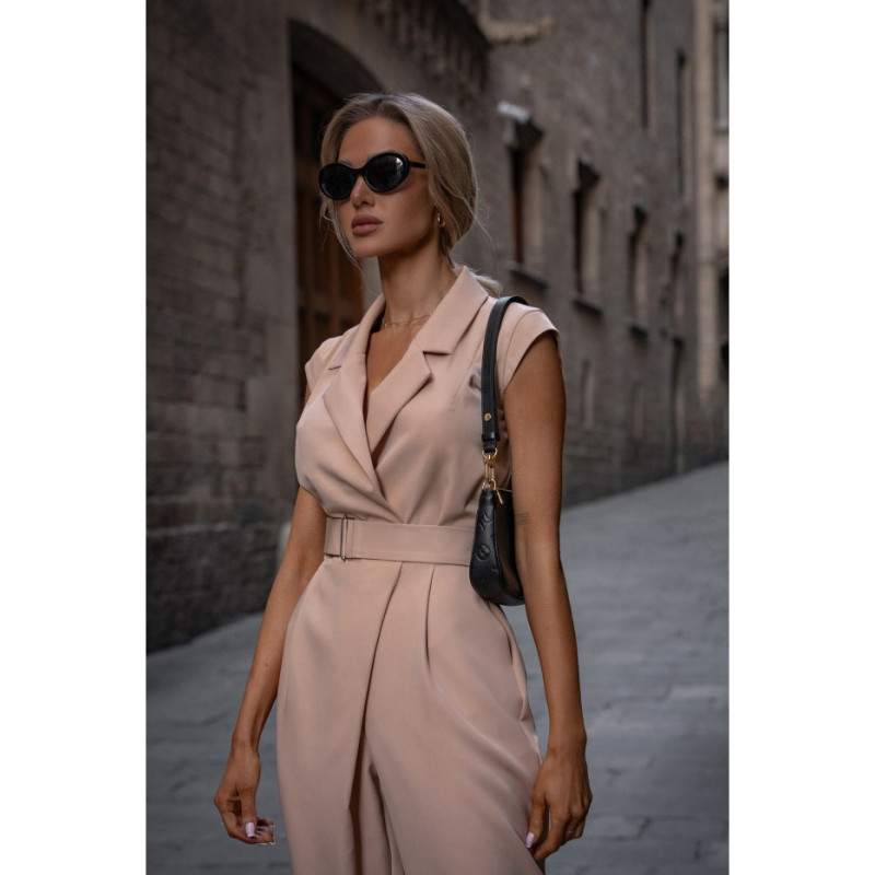 M780 Asymmetrical design jumpsuit - beige 2