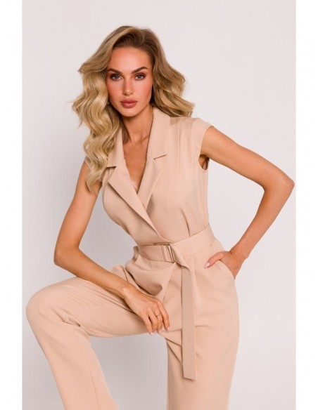 M780 Asymmetrical design jumpsuit - beige