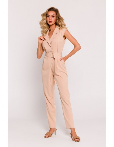 M780 Asymmetrical design jumpsuit - beige