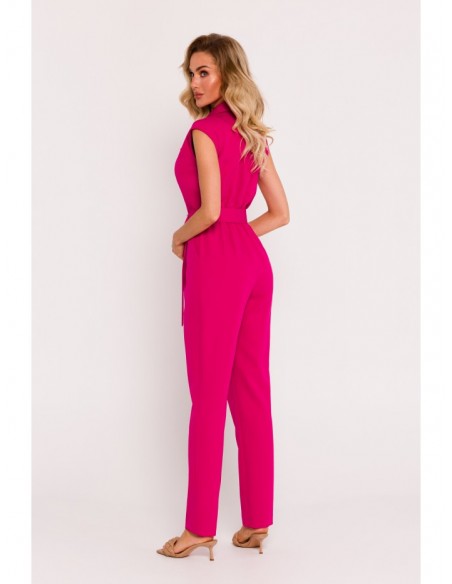 M780 Asymmetrical design jumpsuit - fuchsia