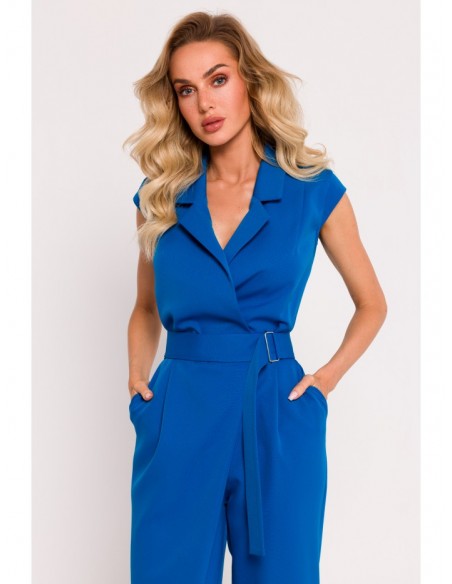 M780 Asymmetrical design jumpsuit - blue