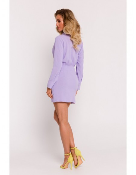 M783 Mini dress with a collar - purple