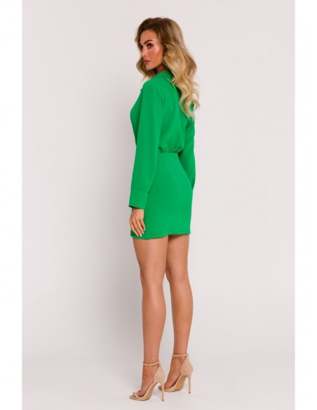 M783 Mini dress with a collar - green