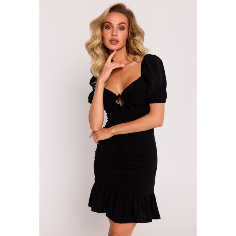 M784 Ruched mini dress - black 2