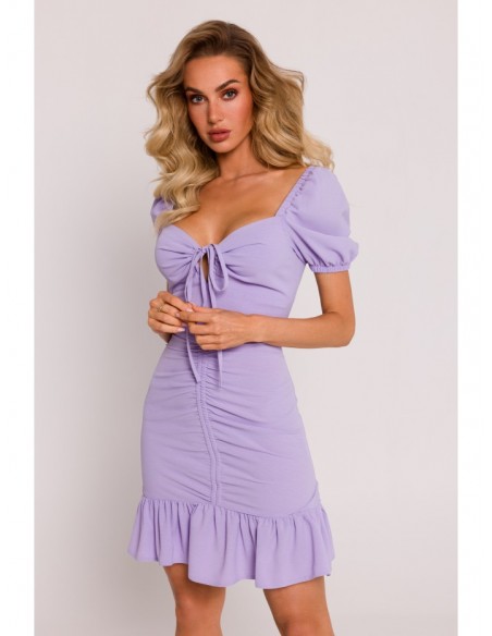 M784 Ruched mini dress - purple