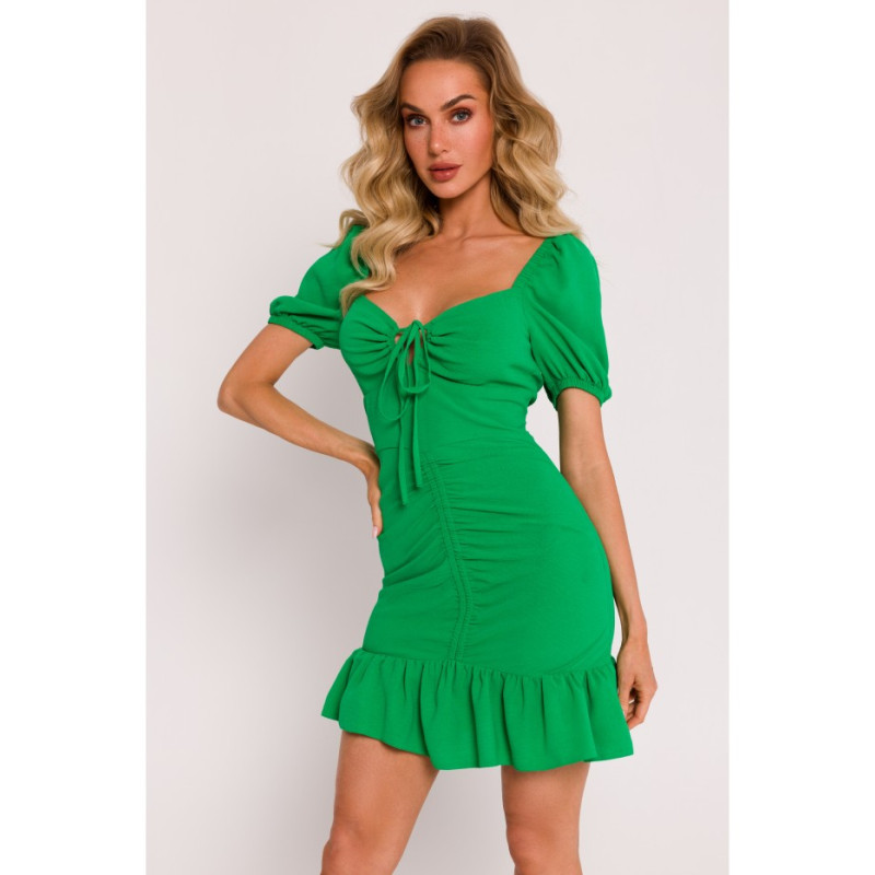 M784 Ruched mini dress - green 2