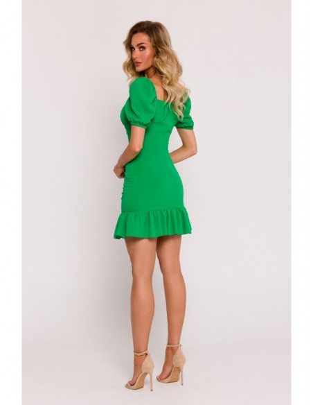 M784 Ruched mini dress - green