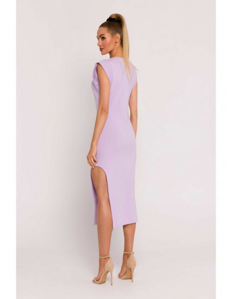 M787 Leg cutout tube dress - purple