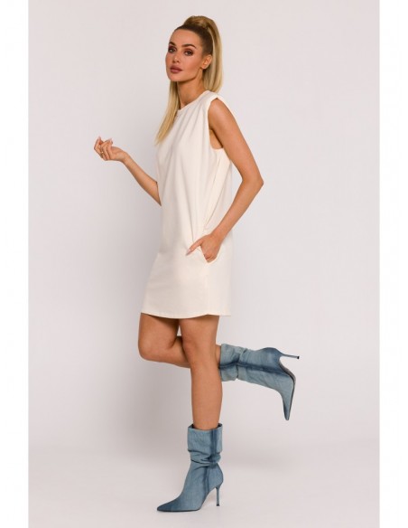 M789 Shoulder pad mini dress - cream