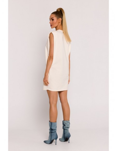 M789 Shoulder pad mini dress - cream