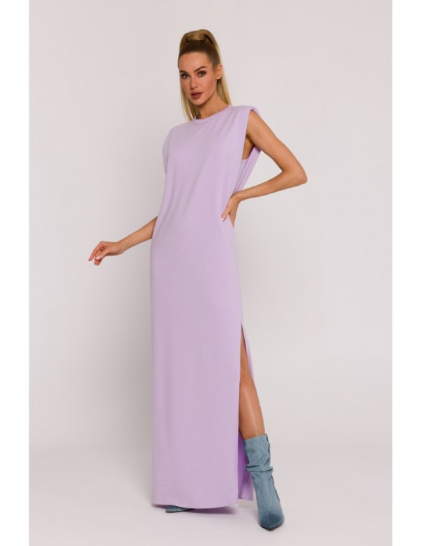 M790 Shoulder pad maxi dress - purple