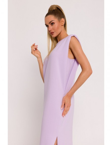 M790 Shoulder pad maxi dress - purple