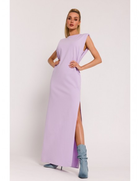 M790 Shoulder pad maxi dress - purple