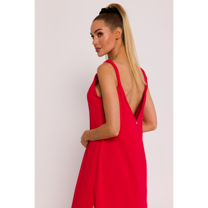 M791 Deep V-neck maxi dress - red 2