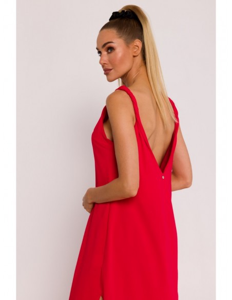 M791 Deep V-neck maxi dress - red