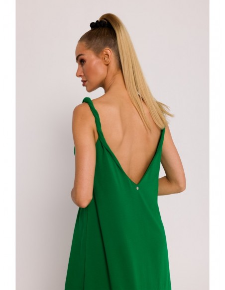 M791 Deep V-neck maxi dress - green