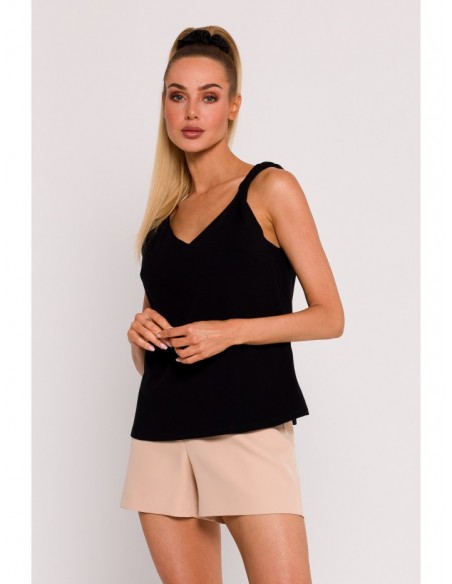 M792 Twisted strap top - black