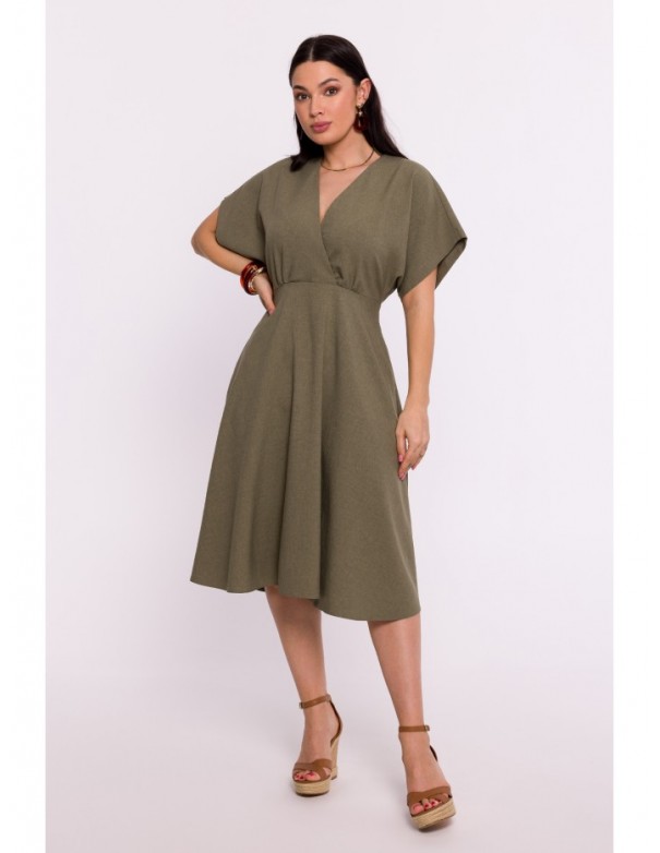 B278 Flared dress - olive green