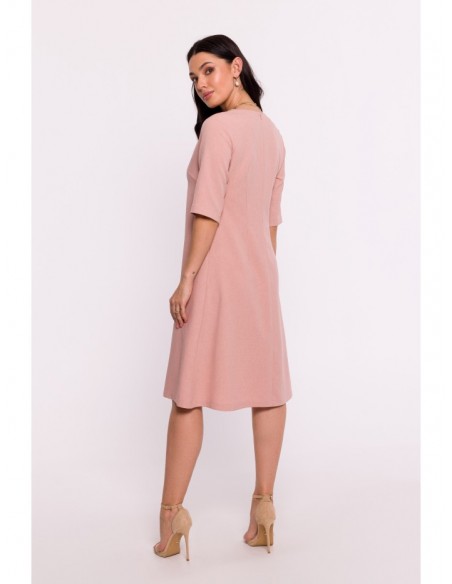 B280 V-neck trapeze dress - pink