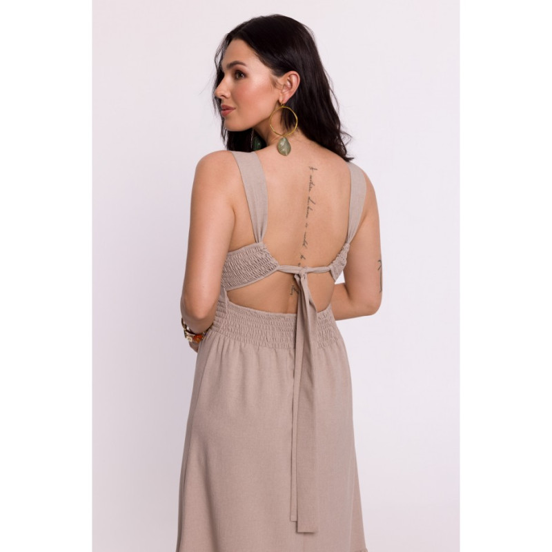 B281 Open back maxi dress - beige 2