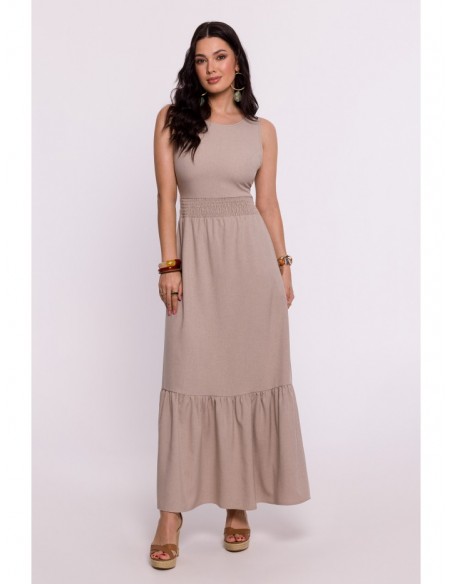 B281 Open back maxi dress - beige