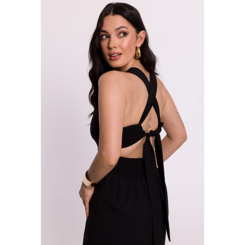 B281 Open back maxi dress - black 2