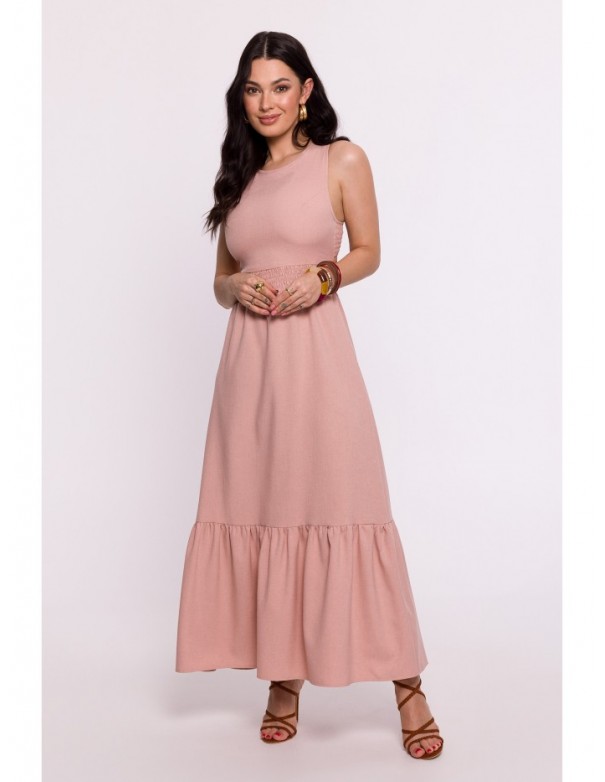 B281 Open back maxi dress - pink