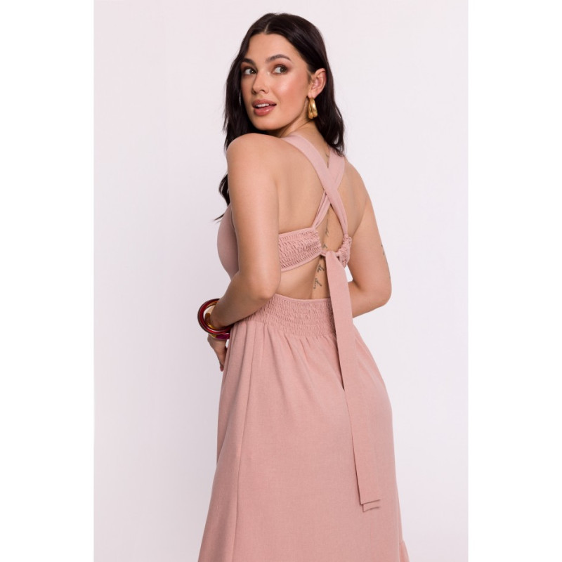 B281 Open back maxi dress - pink 2