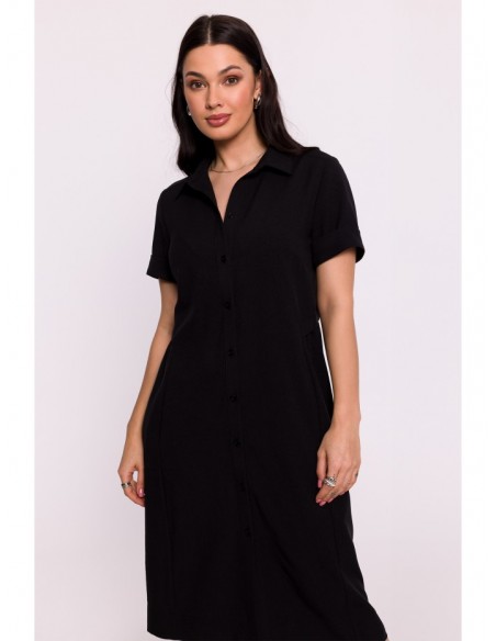 B282 Shirt dress - black