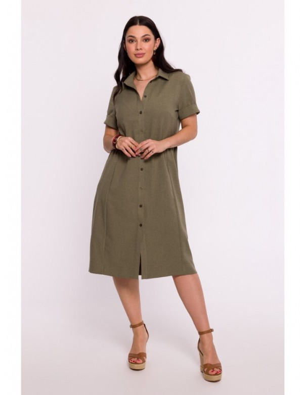 B282 Shirt dress - olive green