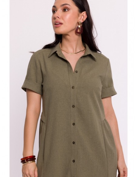 B282 Shirt dress - olive green