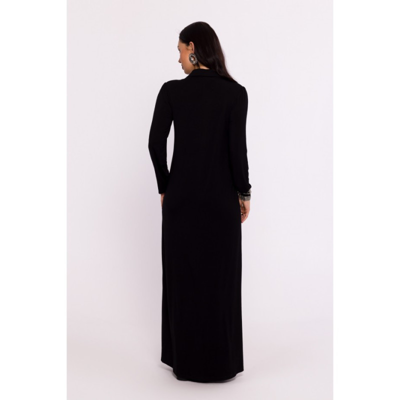 B285 Button down maxi dress - black 2