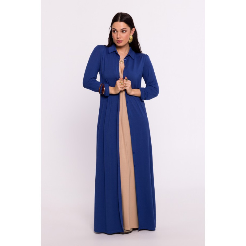 B285 Button down maxi dress - blue 2