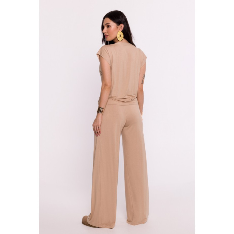 B288 Viscose wrap top with V-neck - cappuccino 2