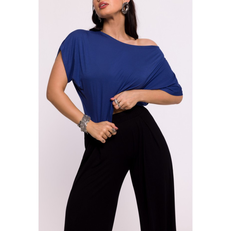 B289 Viscose trousers with elasticated waistband - black 2