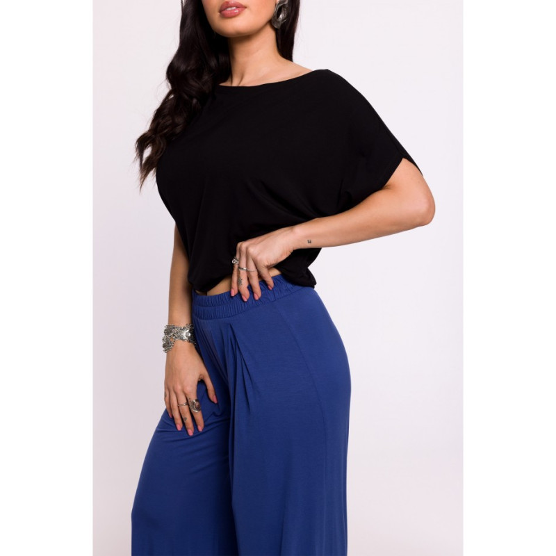 B289 Viscose trousers with elasticated waistband - blue 2
